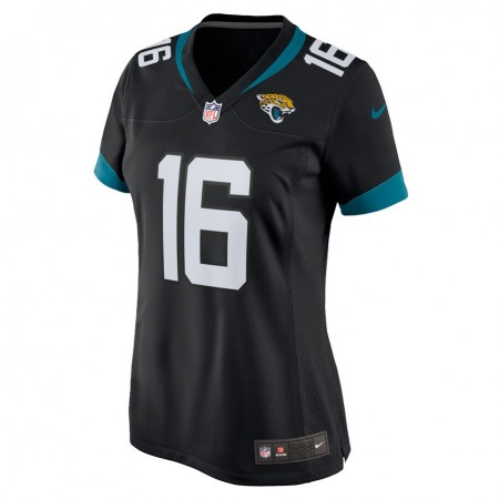 Camiseta  Mujer Jacksonville Jaguars Trevor Lawrence 16 Nike Negro 2021 NFL Draft